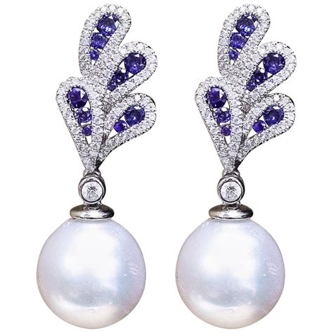 Cartier Diamond And South Sea Pearl Pendant Earclip Earrings For Sale At 1stdibs Diamond And