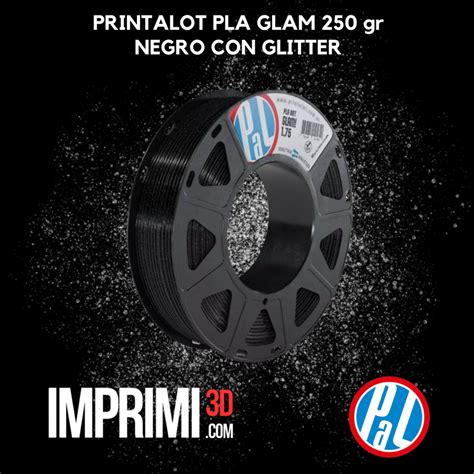 PRINTALOT PLA GLAM 250 Gr NEGRO CON GLITTER