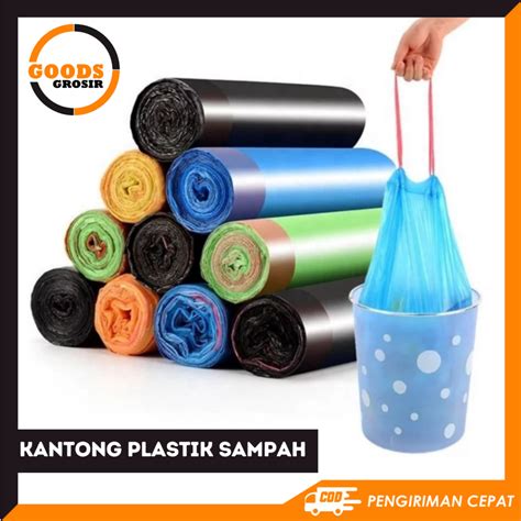 Jual Kantong Plastik Sampah Tali Roll Isi 15pcs Plastik Sampah Gulung