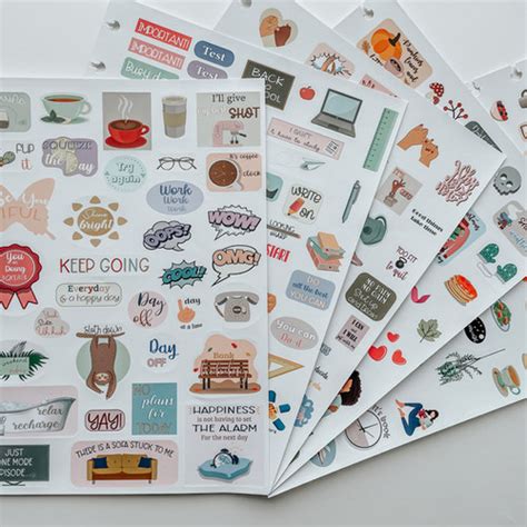 Stickers Set Discbound Planner Filler Pepper And Cute