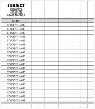 Class List Tracking Sheet By La Classe De Mme Roy TPT