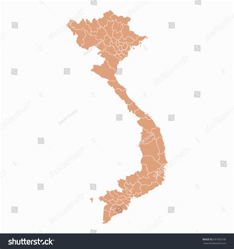 Mapvietnam Map Each City Border Has Stock Vector (Royalty Free) 691692190 | Shutterstock