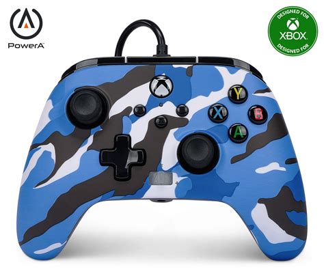 Powera Enhanced Wired Controller For Xbox Series X S Blue Camo