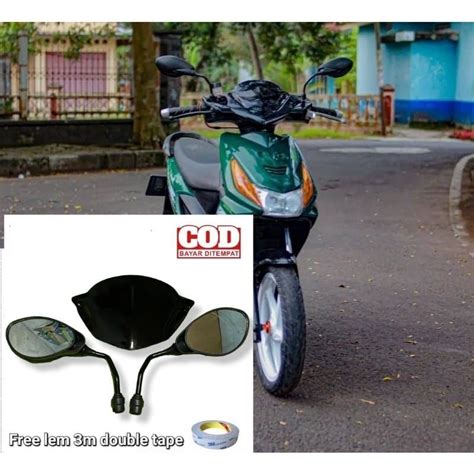 Jual Paket Variasi Kaca Spion X Plus Visor Honda Beat Karbu Bahan