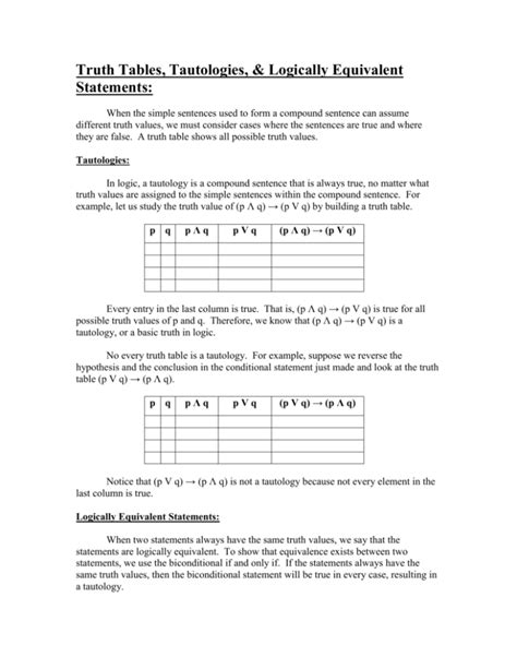 Truth Table Sentence Examples | Brokeasshome.com