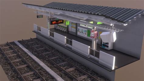 Railway Train Station With Two Platforms 3D Model In Buildings 3DExport