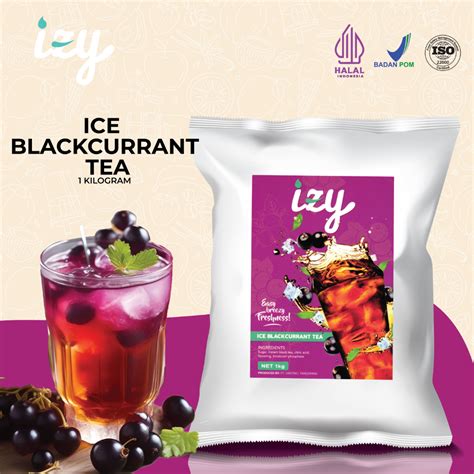 Jual Izy Powder Drink Blackcurrant Iced Tea Bubuk Minuman Beri Hitam