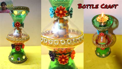 Bottle Craft Diya And Candle Holder With Waste Plastic Bottle Best