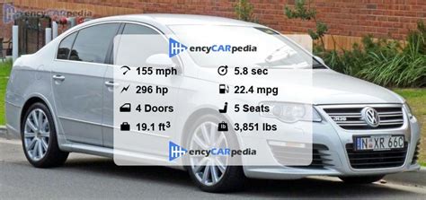 Volkswagen Passat R36 V6 Fsi 4motion B6 Specs 2008 2011 Performance Dimensions And Technical