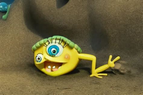 Spongebob Caterpillar Photorealistic Still From Alien Stable