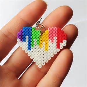 Colorful Heart Earrings | Pixel Heart Earrings / Handmade Cute Jewelry ...