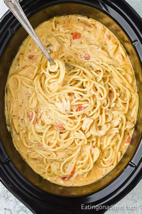 Crock Pot Cheesy Chicken Spaghetti Recipe Is A Creamy And Delicious Twist Easy Crockpot