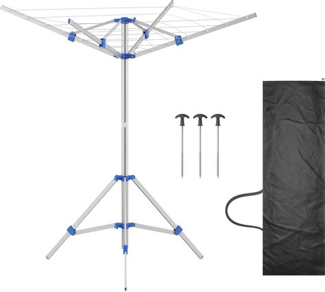 Tumu Rotary Washing Line Foldable 4 Arms 16m Large Drying Area Free