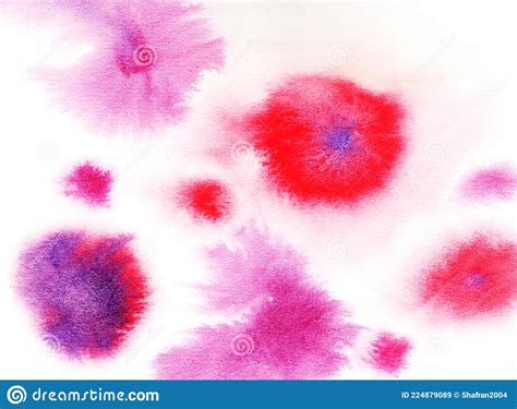 Hand Painted Watercolor Blue And Pink Spot Texture Stock Illustration