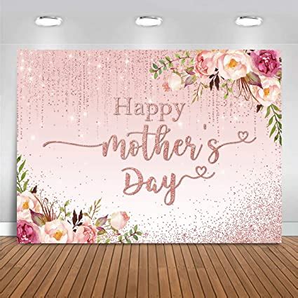 Amazon Mocsicka Happy Mother S Day Backdrop Floral Golden Dots