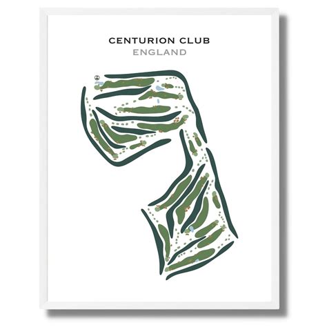 Centurion Club England Golf Course Map Home Decor Golfer Etsy