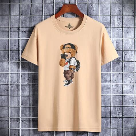 Camiseta De Algod O Estilo Harajuku Masculina Estampada Manga Curta