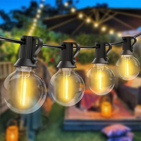 Outdoor String Lights Mains Powered Ft Led Bulbs G Festoon