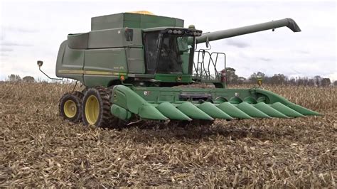 Corn Harvesting With A John Deere 9570 STS Combine In Ypsilanti