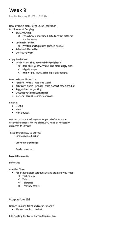 WK9 Week 9 Lecture Notes And Slide Notes Week 9 Tuesday February