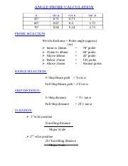 Ut Formulas Docx Angle Probe Calculation Sin