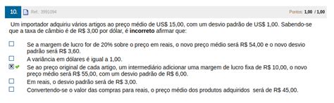 Um Importador Adquiriu V Rios Artigos Ao Pre O M Dio De Us