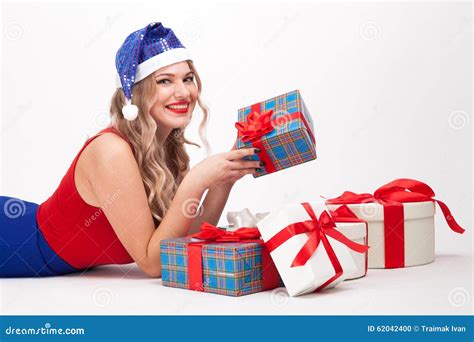 A Blonde With Big Breasts Lies On A White Background Among Stock Photo Image Of Adult