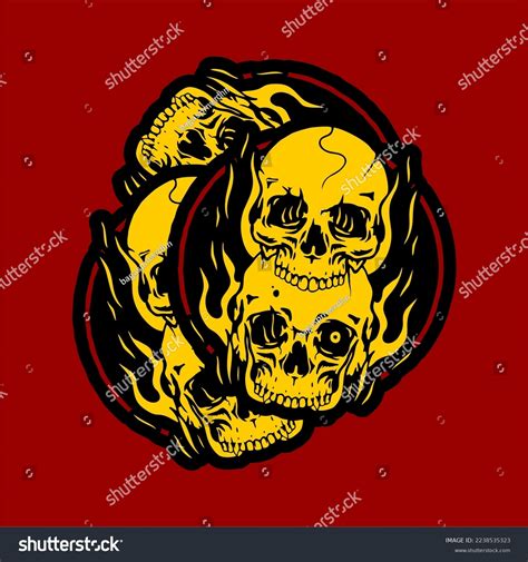 Vector Illustration Artwork Two Skeleton Skull Stock Vector Royalty Free 2238535323 Shutterstock