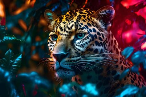 Um jaguar nos papéis de parede da selva Foto Premium