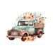 Vintage Truck Water Color Trucks With Flowers Vintage Transparent