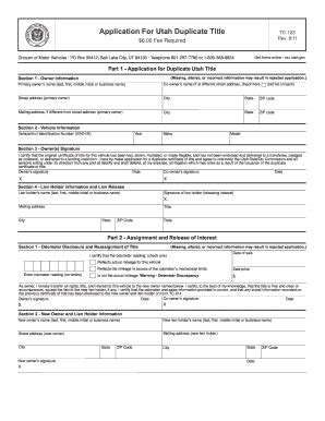 State Of Illinois Correct Duplicate Title Form Contentholf