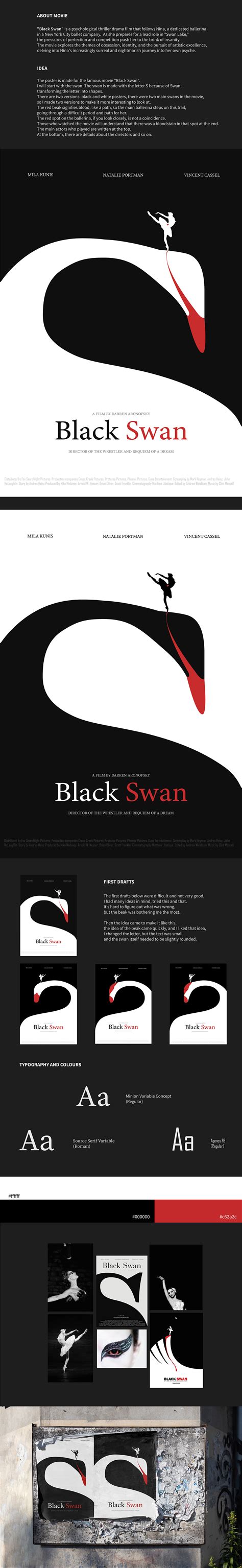 Movie poster "Black Swan" on Behance