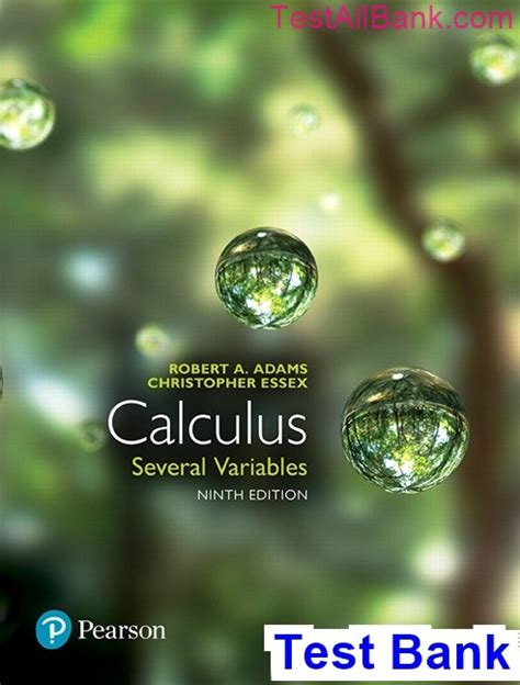 Calculus Several Variables Canadian 9th Edition Adams Test Bank