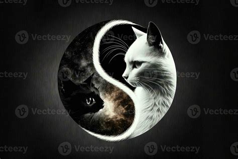 Yin Yang Cat Made Cute Black And White Cats In Yinyang Shape