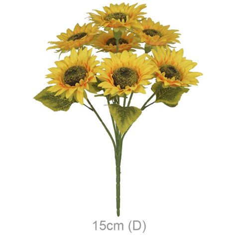 Buqu Artificial Girassol X Amarelo Cm Plantei