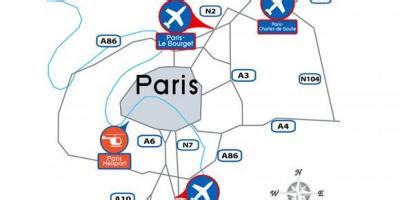 Paris map - Maps Paris (Île-de-France - France) - Airport