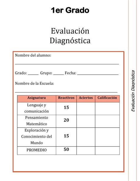 EvaluaciÓn DiagnÓstica 1er Gradopágina1 Imagenes Educativas