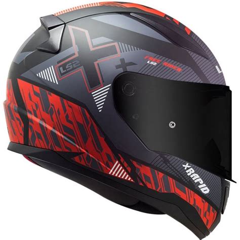 Capacete Ls Ff Rapid Xtreet Preto Vermelho Grid Motors