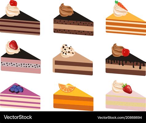 Cake Slices Royalty Free Vector Image Vectorstock