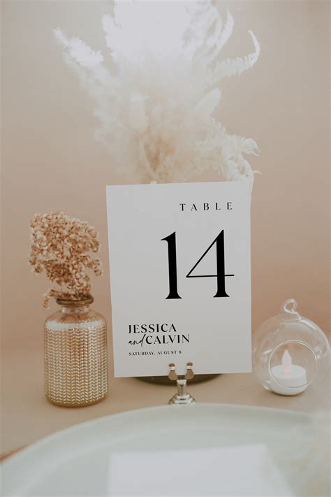 Elegant Wedding Table Numbers Table Number Template Classic Etsy