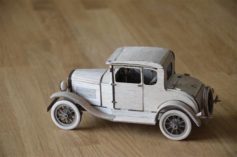 Ford Model A Coupe 1930 Scaled Car Model Balsa Wood 1 20 In 2022 Paper Model Car Model Cars