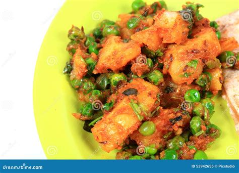 Indian Potato Peas Dish Stock Image Image Of Salty Green 53942655