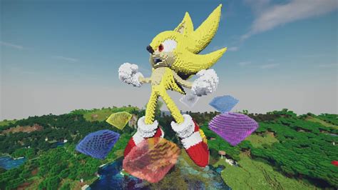 Minecraft Super Sonic The Hedgehog Build Schematic Sonic Youtube