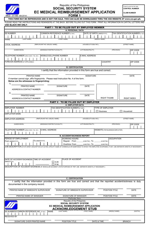 Free Employee Medical Reimbursement Forms In Pdf