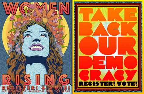 Women Rising poster for Women’s March 2018 by Chuck Sperry - Moonalice Posters