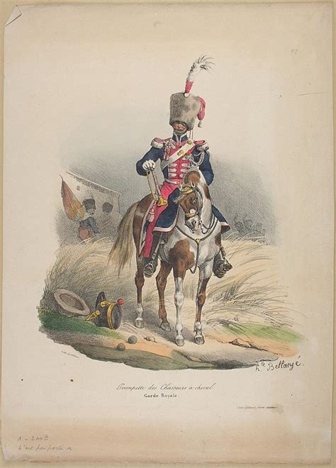 Bellang Trompette Des Chasseurs Cheval Garde Royale Gravure