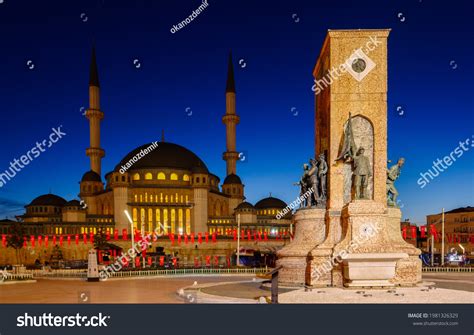 Taksim Square Taksim Mosque Republic Monument Stock Photo 1981326329