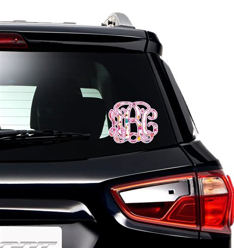 Girly Monsters Monogram Car Decal Personalized Youcustomizeit