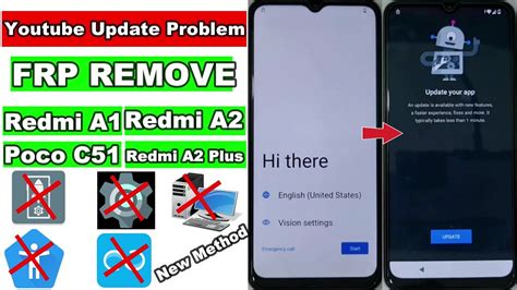 FRP Bypass Youtube Update Problem Redmi A2 Poco C51 FRP Unlock Redmi A2