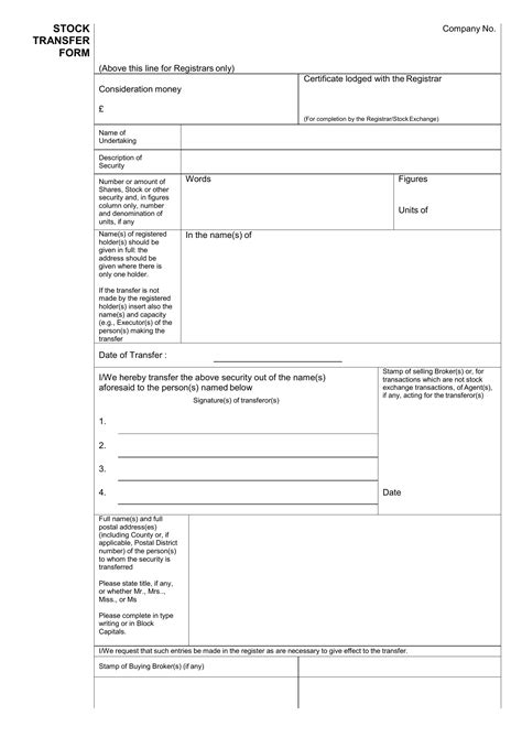 Uk Stock Transfer Form ≡ Fill Out Printable Pdf Forms Online